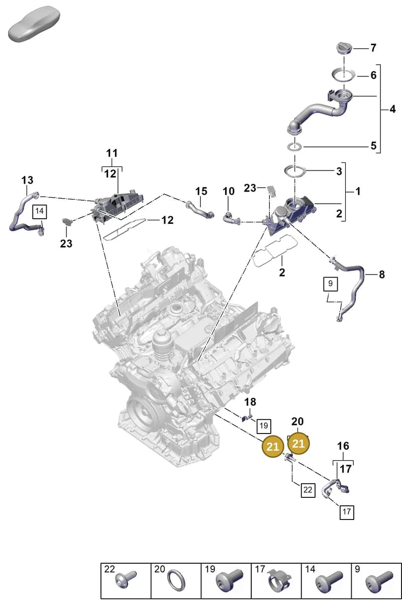 N90925002 — Porsche Cayenne Coupe (2023-2023) diagram p60107370, position 21