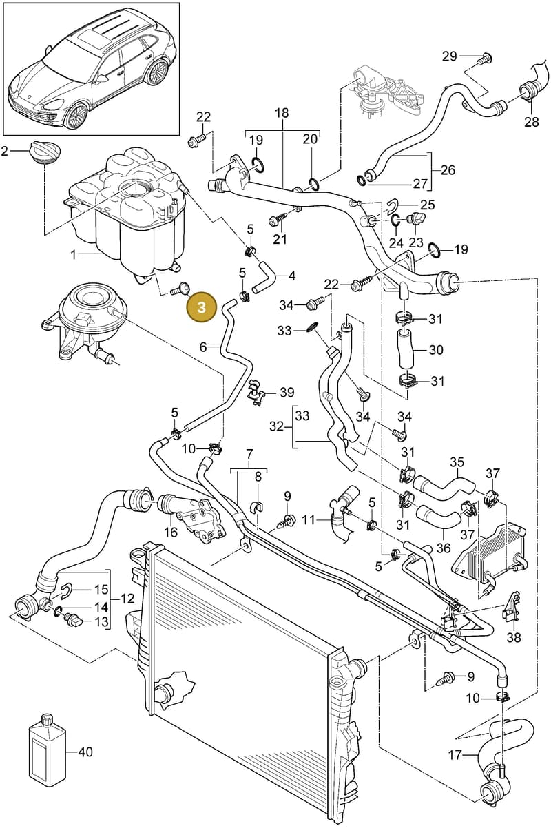 N90926302 — Porsche Cayenne (2010-2018) diagram p37105060, position 3