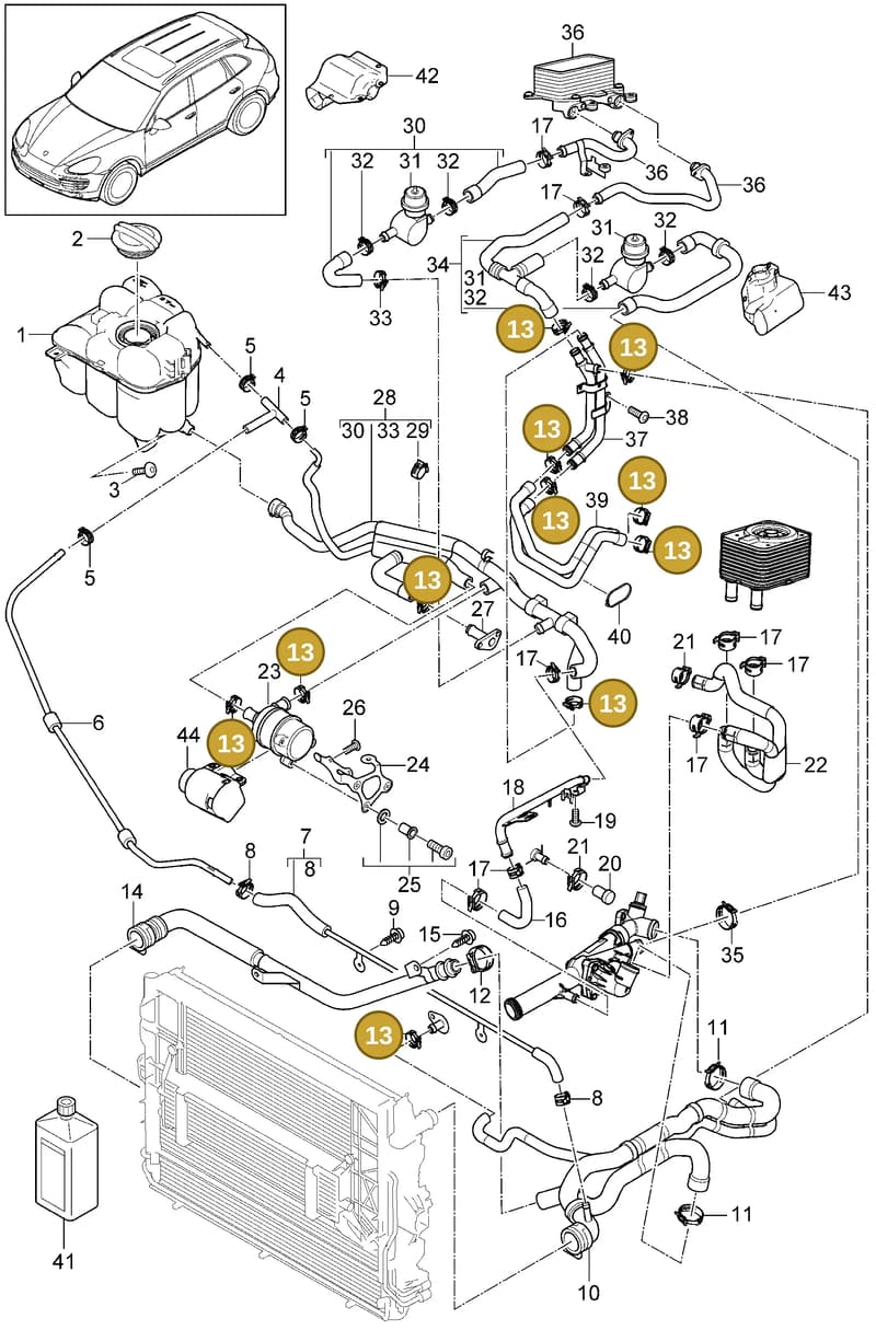 N90926302 — Porsche Cayenne (2010-2018) diagram p37105040, position 13