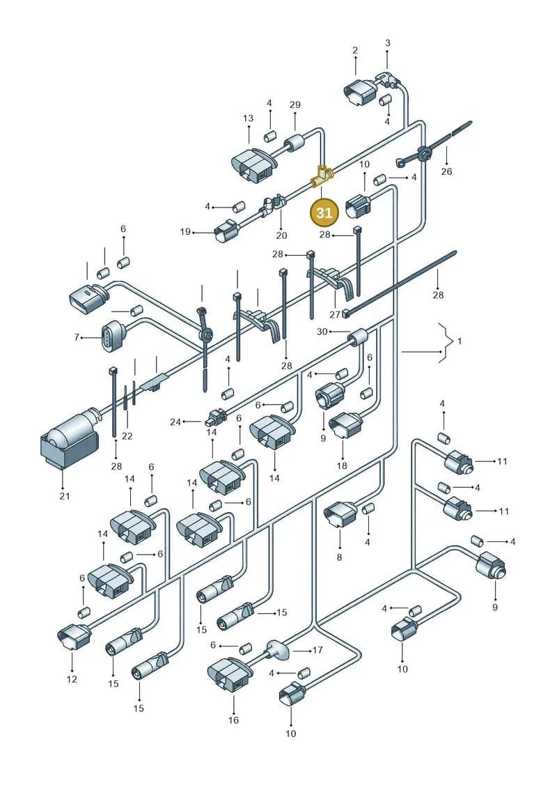 N90939001 — Volkswagen Jetta (2010-2014) diagram 692971120, position 31