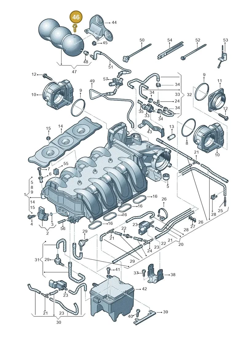 N90939303 — Audi RS4 Av. qu. 4.2 (2012-2015) diagram 695133200, position 46