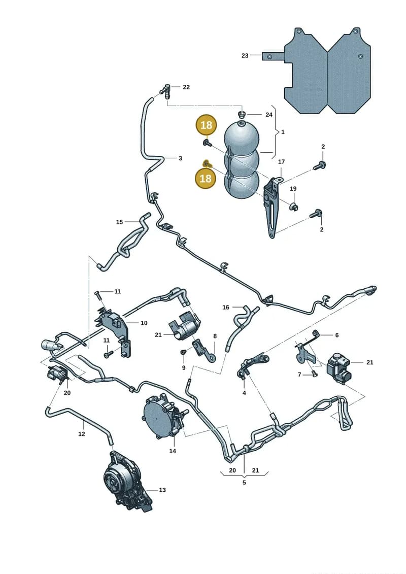 N90939303 — Audi A8 (2017-2025) diagram 838133082, position 18