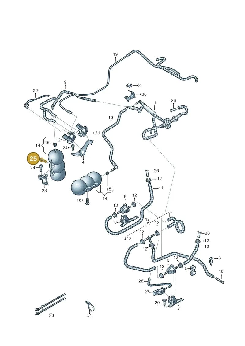 N90939303 — Audi R8 Spyder (2015-2024) diagram 872133220, position 25