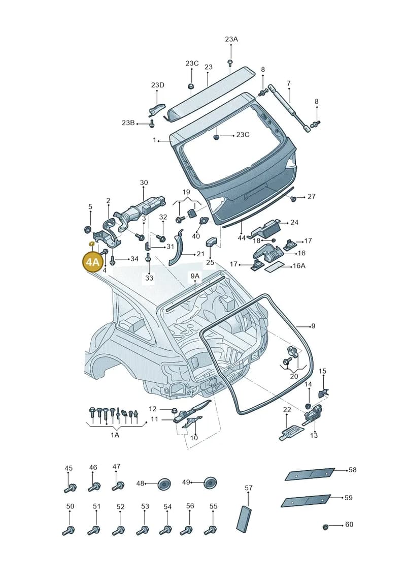 N90942001 — Audi Q5 (2009-2018) diagram 687827000, position 4A
