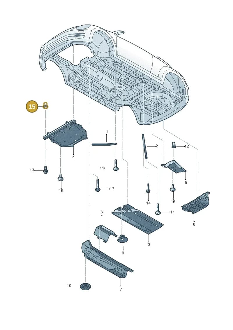 N90942001 — Volkswagen Beetle Cabriolet (2016-2019) diagram 716825100, position 15