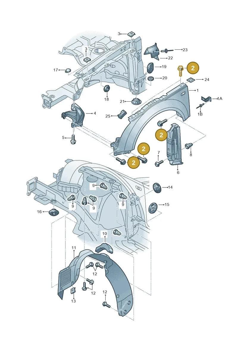 N90949302 — Audi TT Coupe/Roadster (2002-2006) diagram 229821100, position 2