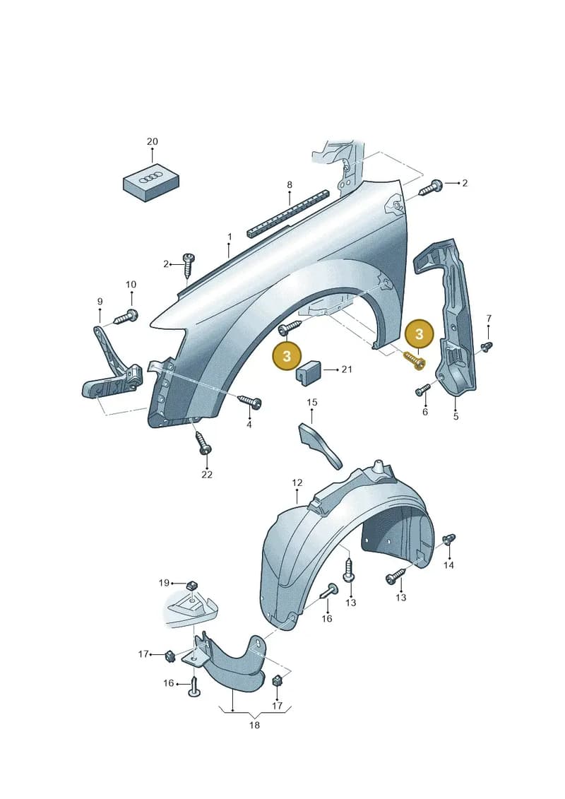 N90949302 — Audi RS4 qu.           07> (2006-) diagram 249821100, position 3