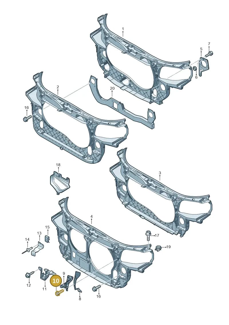 N90955801 — Audi RS4 qu.           07> (2006-) diagram 454805500, position 10
