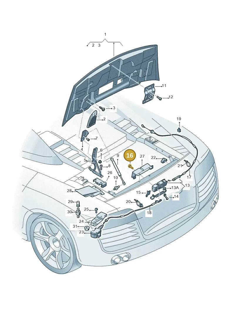 N90955801 — Audi R8 qu. 5.2 (2012-2015) diagram 618827200, position 16