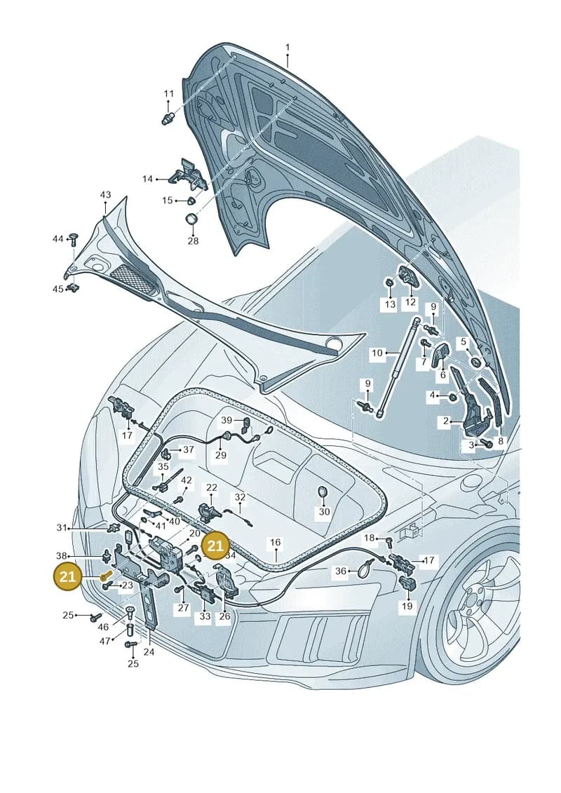 N90955801 — Audi R8 Spyder (2015-2024) diagram 872823000, position 21