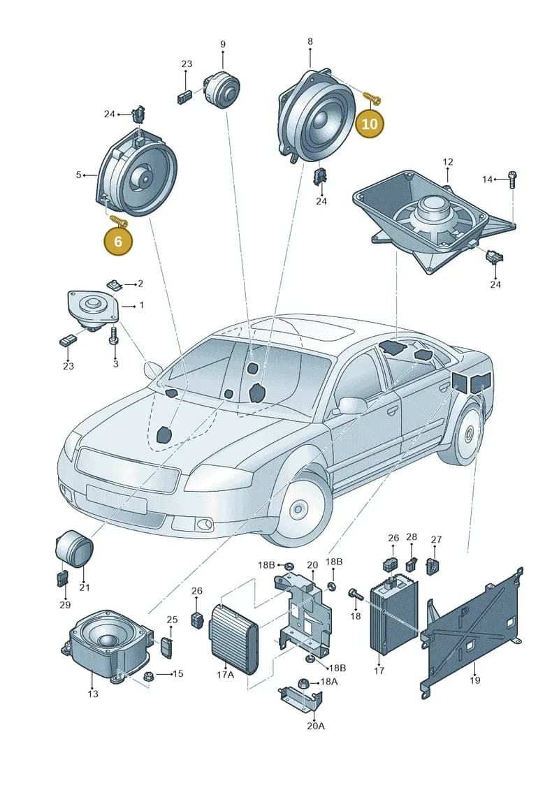 N90957802 — Audi A8/S8/qu. lang    08> (2007-) diagram 291035350, position 6+10
