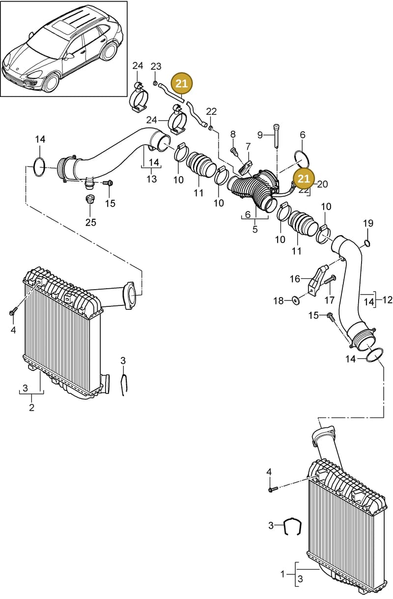 N90958903 — Porsche Cayenne (2010-2018) diagram p37107070, position 21