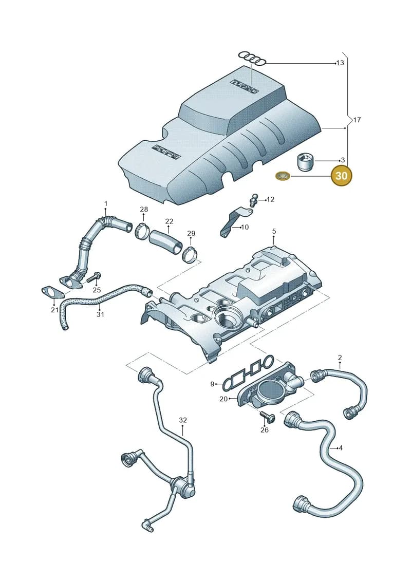 N90962502 — Audi A1 Sportback (2010-2015) diagram 454103770, position 30