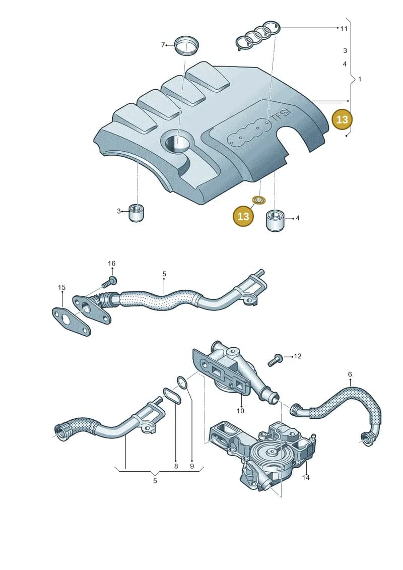 N90962502 — Audi A8 (2013-2018) diagram 638103350, position 13