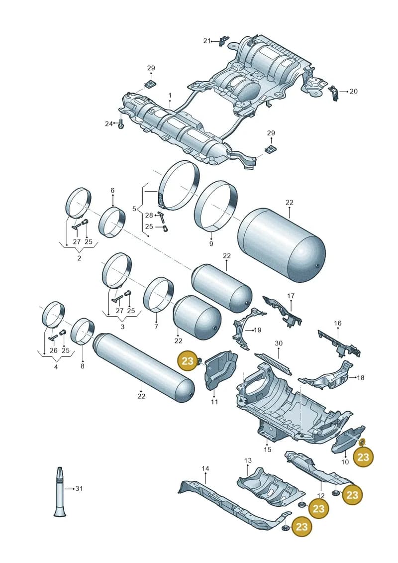 N90963802 — Audi A5 Sportback (2016-2025) diagram 849201480, position 23