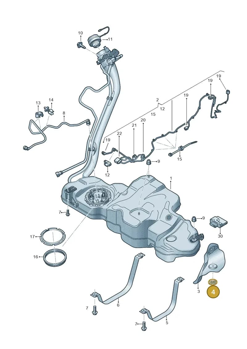 N90963802 — Audi A5 Sportback (2016-2025) diagram 849201420, position 4