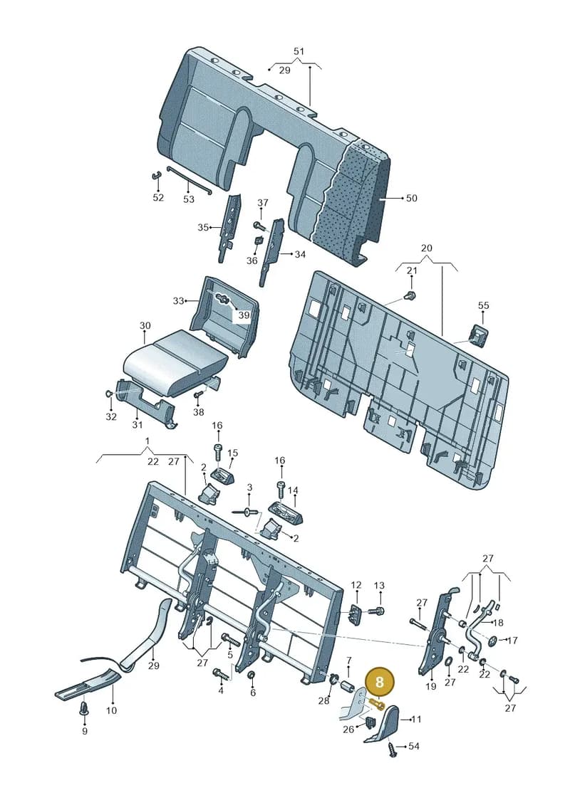 N90972004 — Volkswagen Caravelle (2015-2019) diagram 861885600, position 8