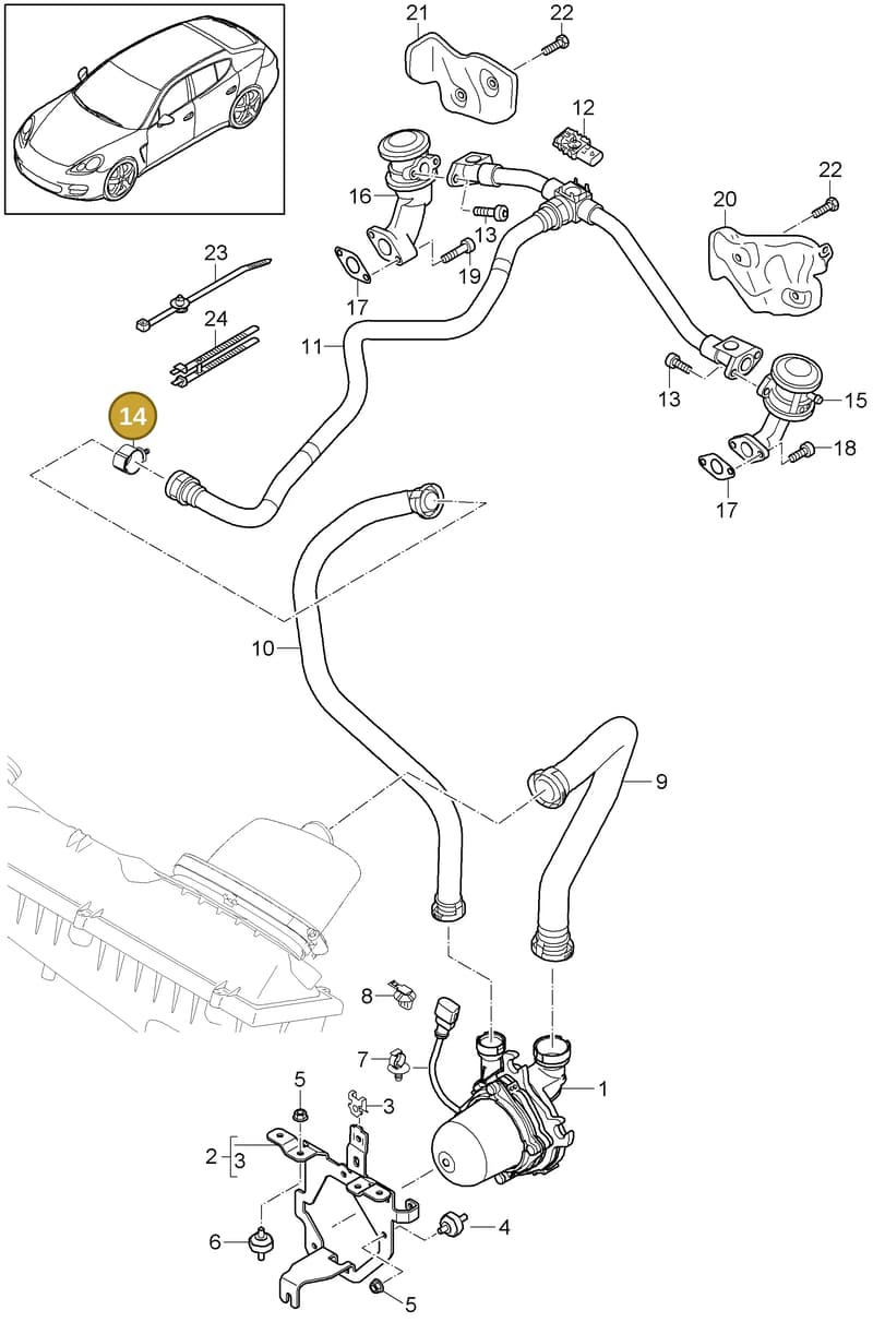 N90980901 — Porsche Panamera (2009-2016) diagram p35108010, position 14