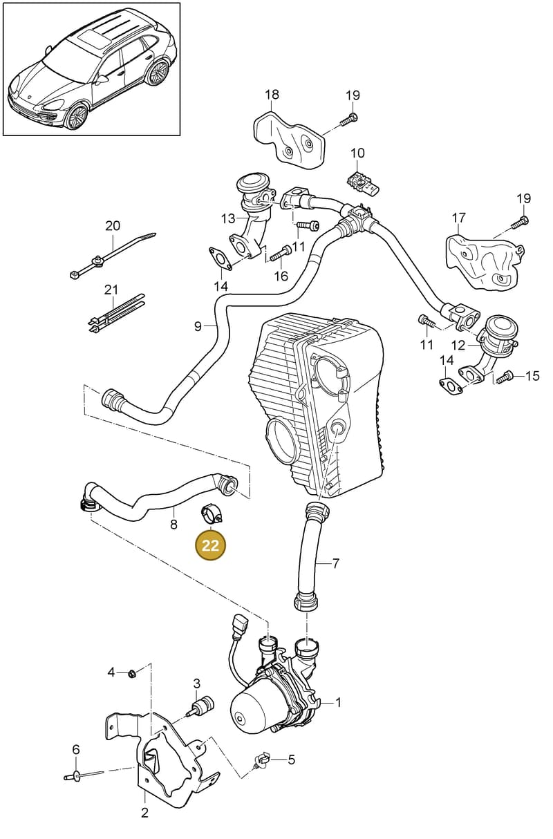 N90980901 — Porsche Cayenne (2010-2018) diagram p37108010, position 22