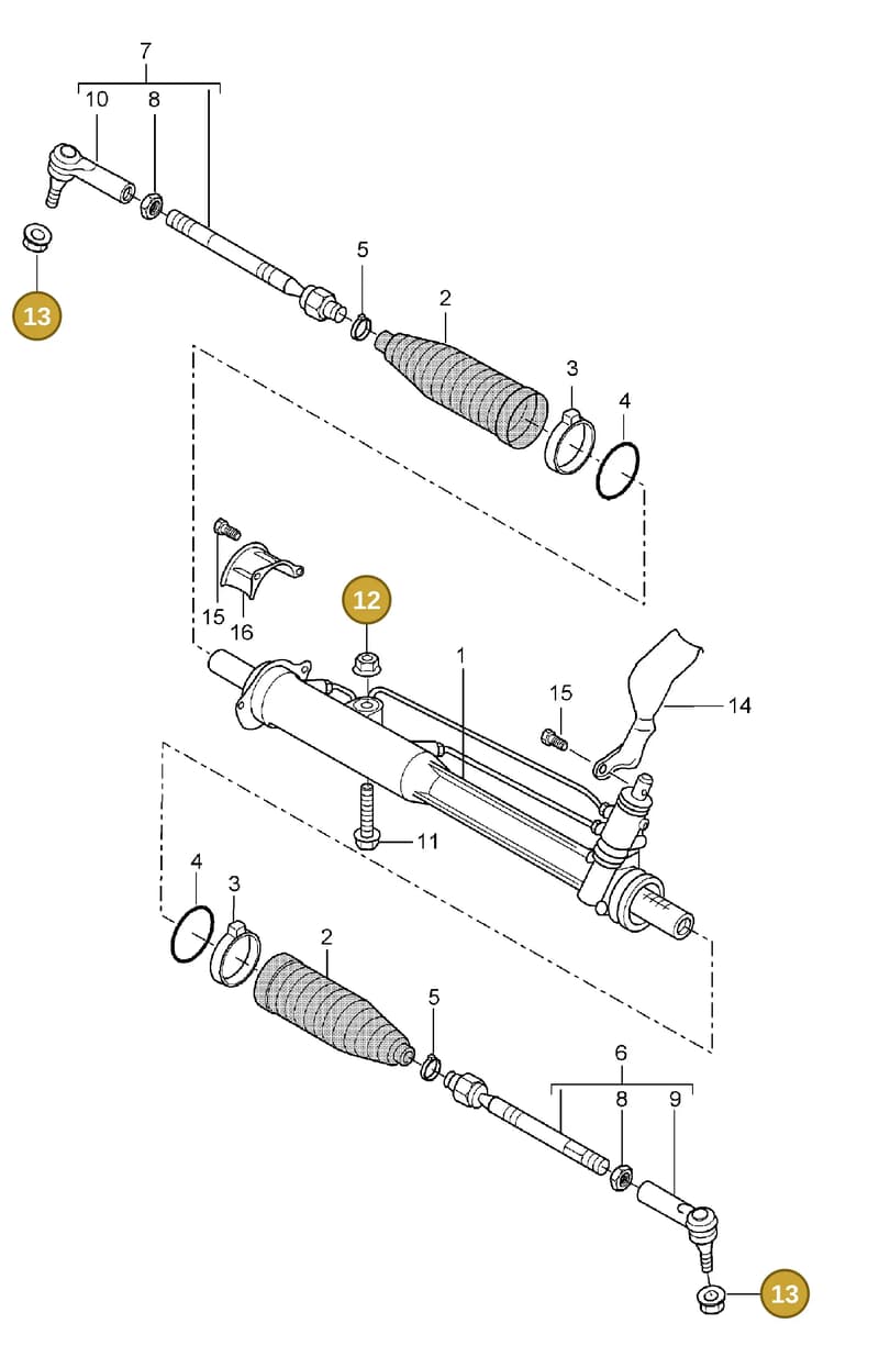 N90981601 — Porsche Cayenne (2002-2006) diagram p24403000, position 12+13