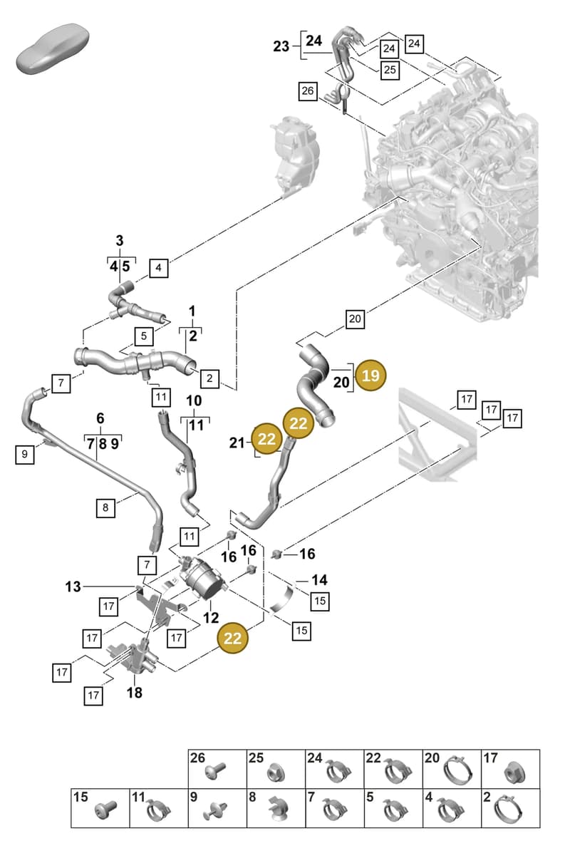 N90981601 — Porsche Panamera (2020-2023) diagram p58105360, position 19+22