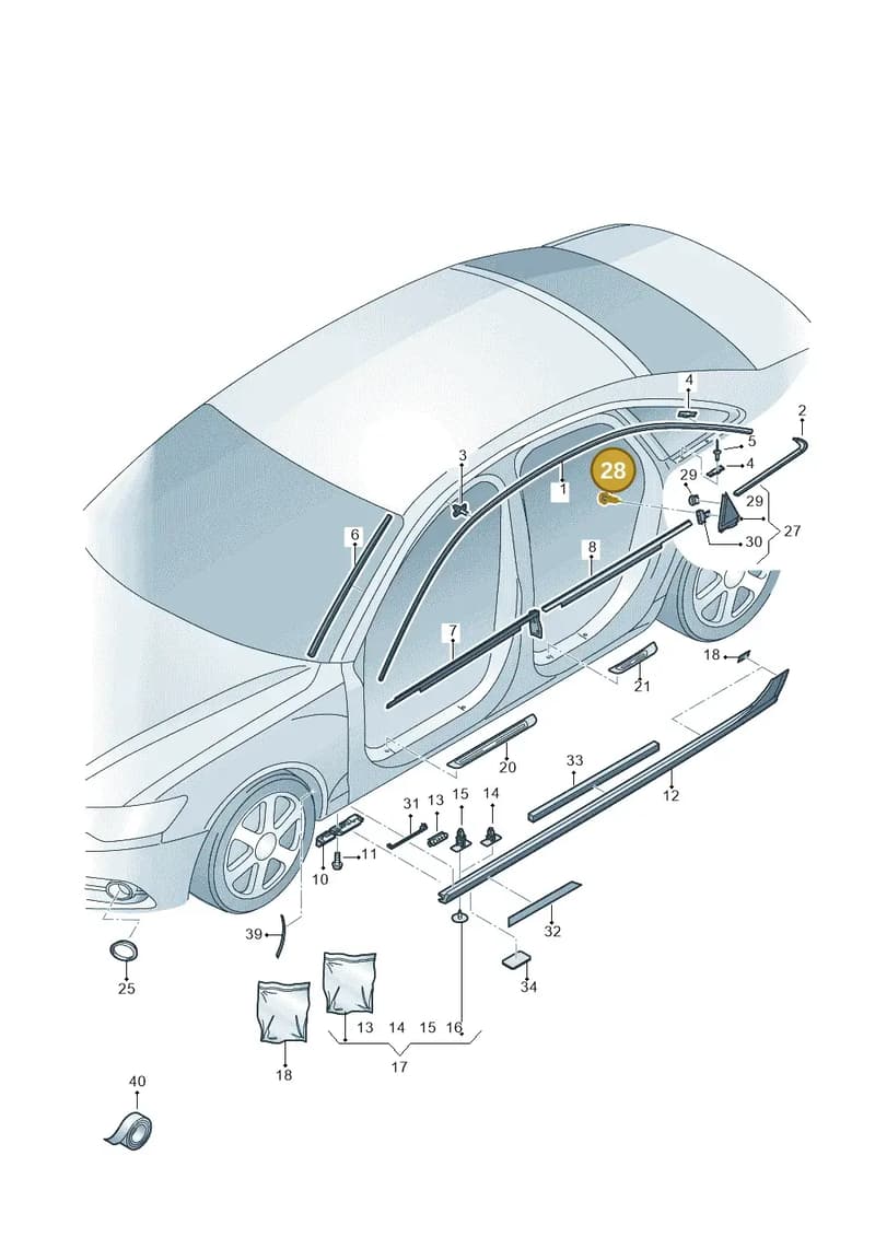 N90986804 — Audi A6 2.0 tdi (2010-2015) diagram 717853200, position 28
