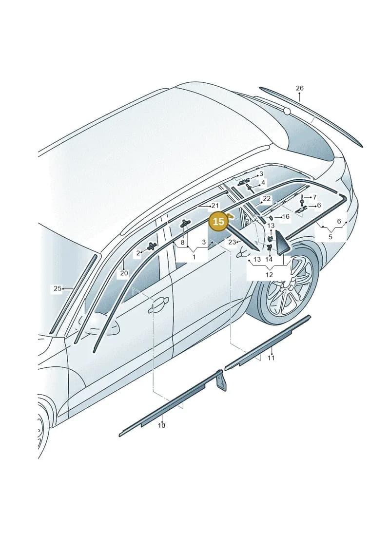 N90986804 — Audi RS6 Avant (2013-2018) diagram 738853100, position 15