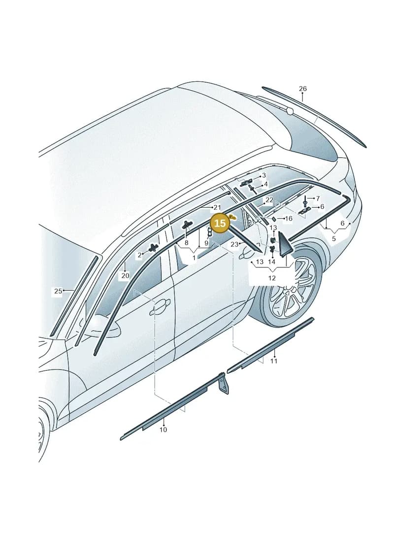N90986804 — Audi A6 (2014-2018) diagram 798853100, position 15