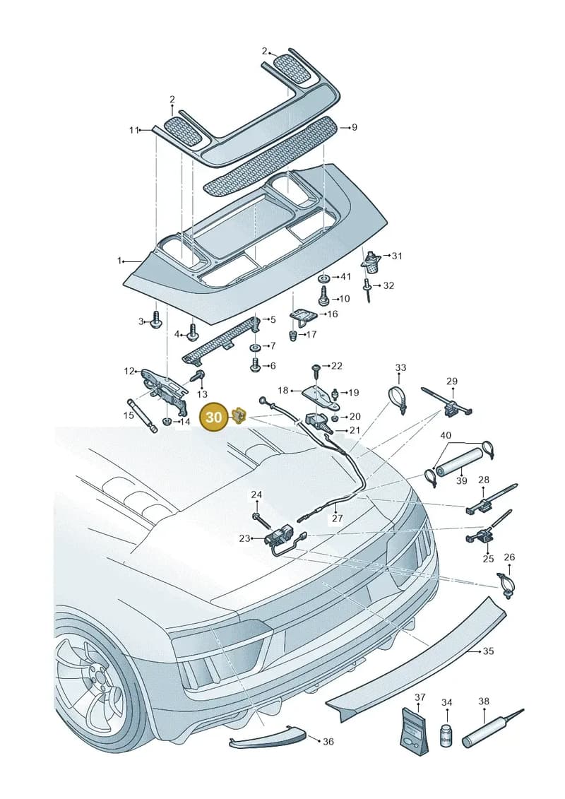 N90997501 — Audi R8 Spyder (2015-2024) diagram 872827100, position 30