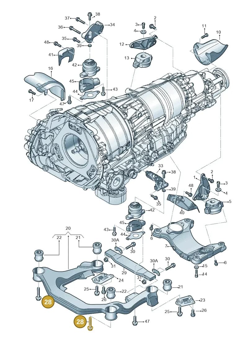N91001302 — Audi A8/S8/qu. lang    08> (2007-) diagram 291399820, position 28