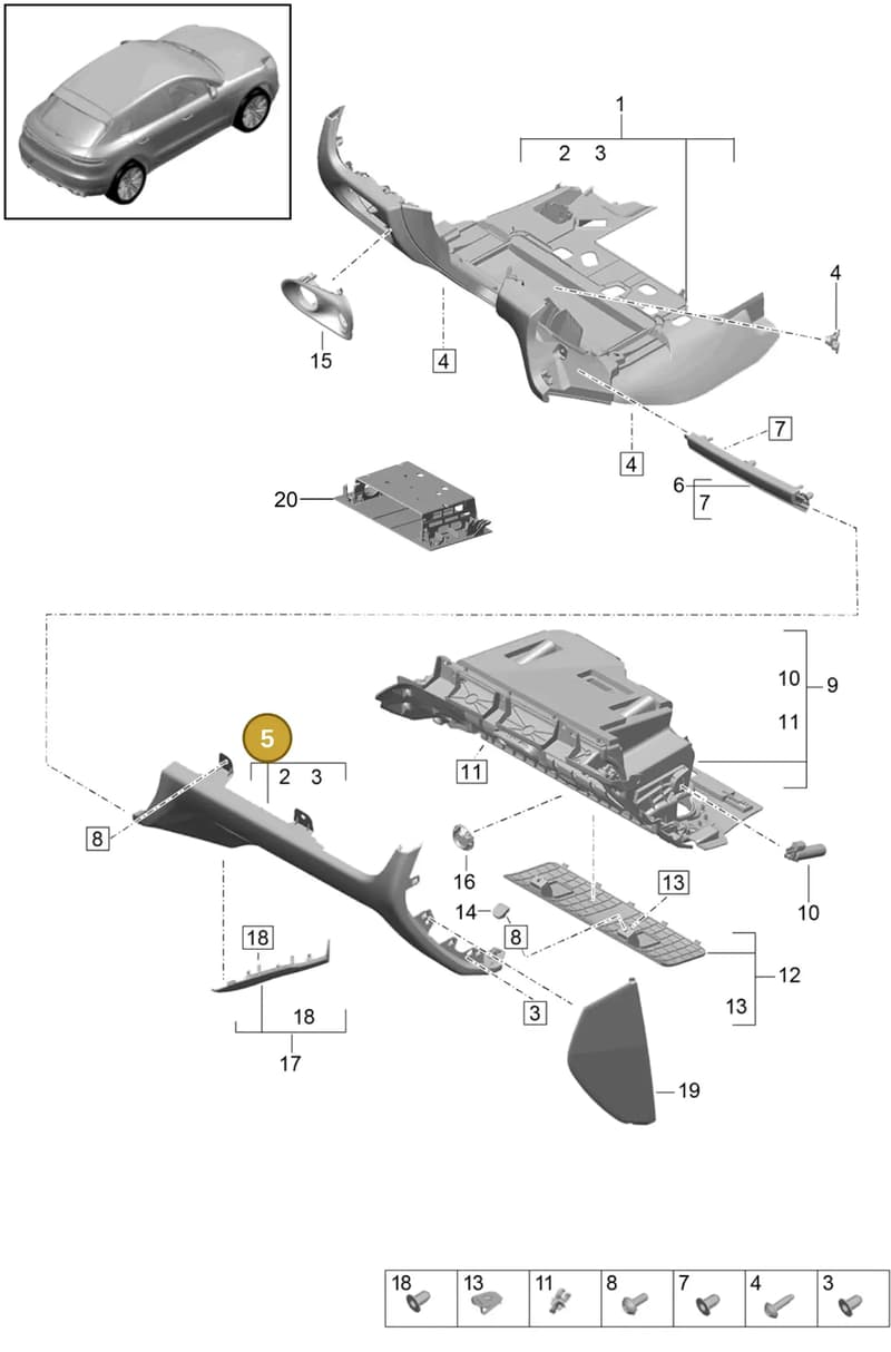 N91001801 — Porsche Macan (2018-2022) diagram p52809010, position 5