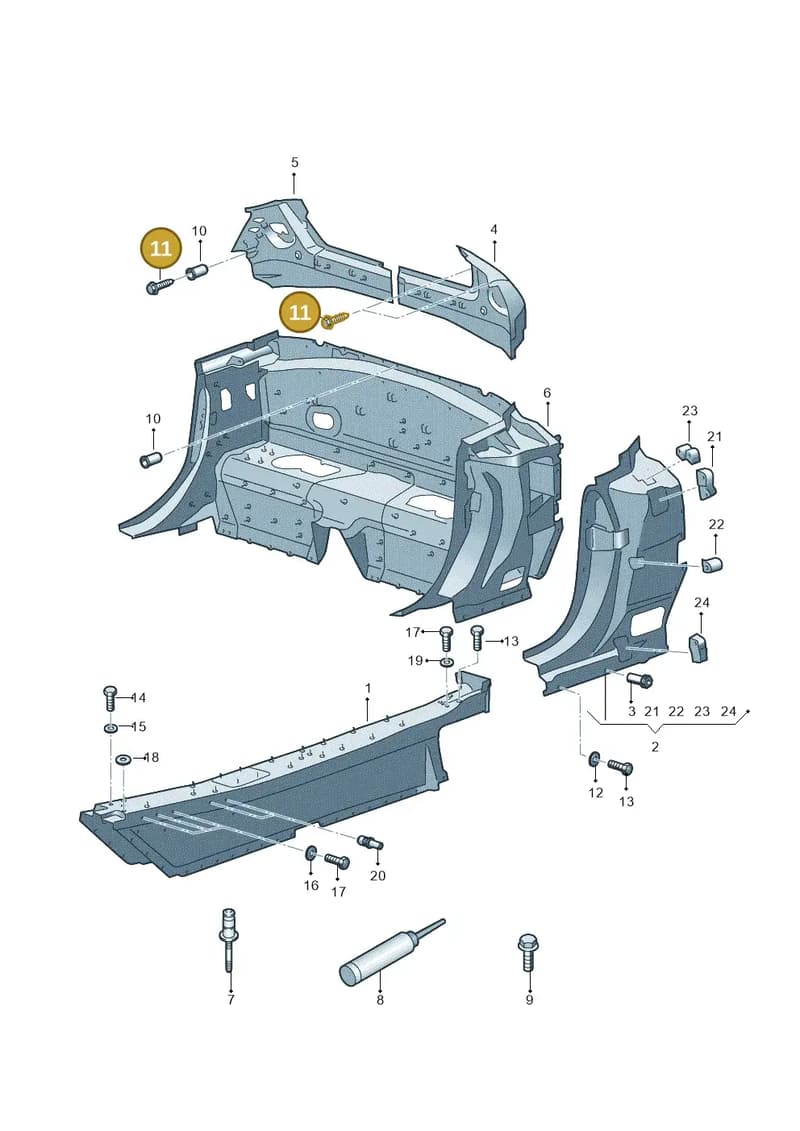 N91007601 — Audi R8 Spyder (2015-2024) diagram 872800900, position 11
