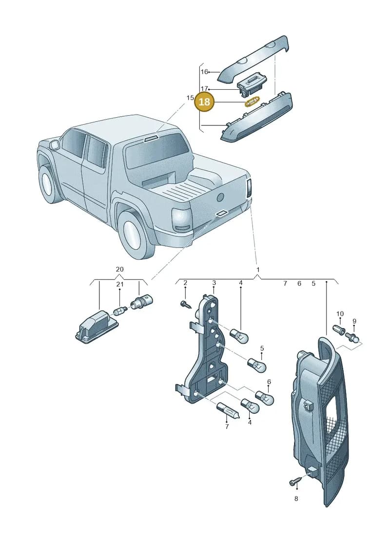 N91008001 — Volkswagen Amarok twin cab (2012-2016) diagram 683945000, position 18
