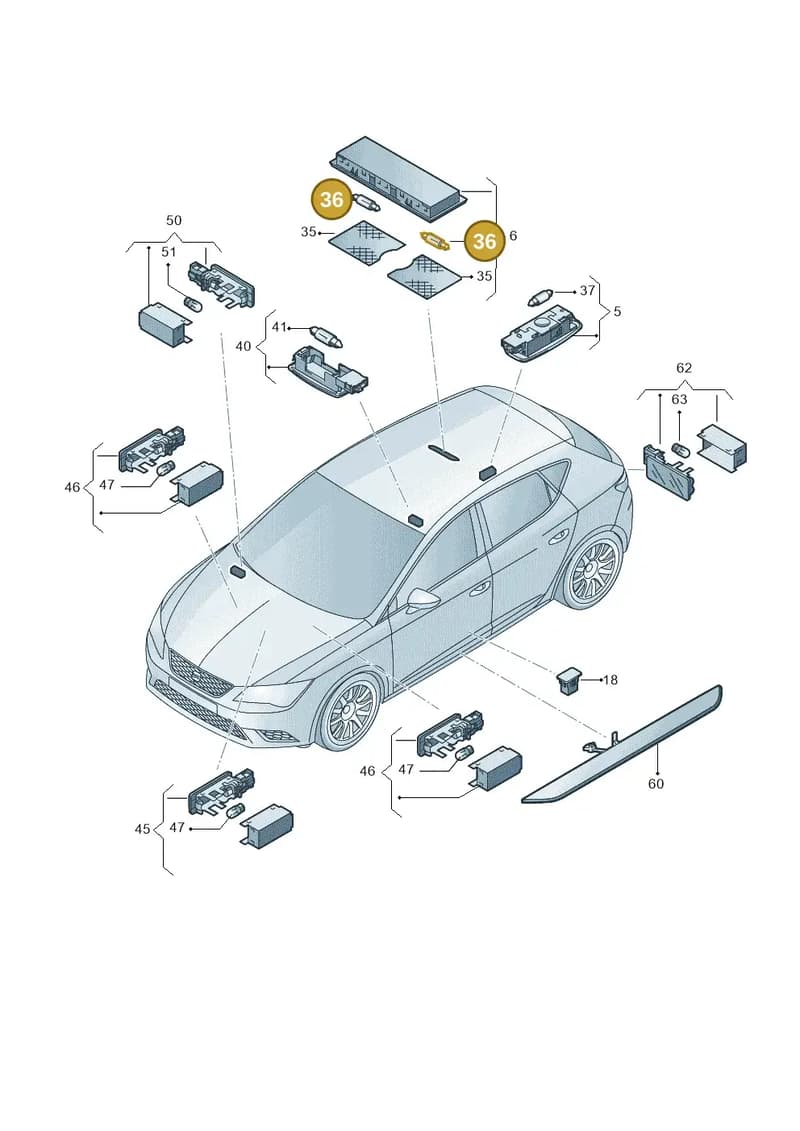 N91008001 — SEAT Leon ST (2016-2020) diagram 754947050, position 36