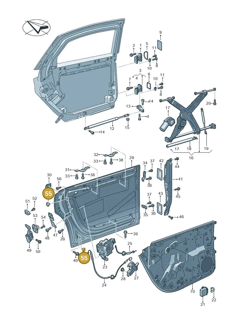 N91012601 — Audi A8 (2017-2025) diagram 838833000, position 55