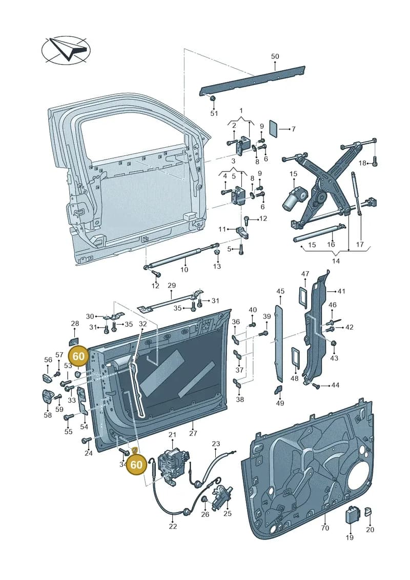 N91012601 — Audi A8 (2017-2025) diagram 838831000, position 60
