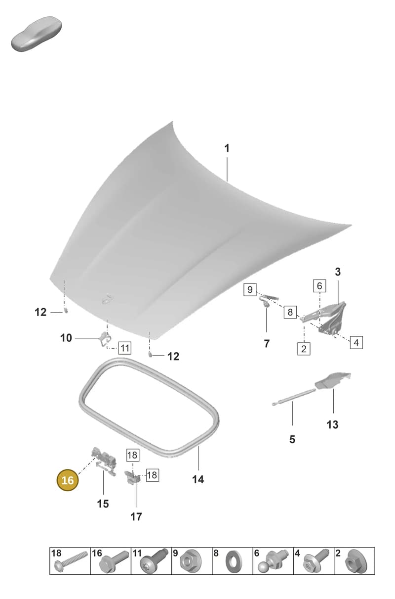 N91033501 — Porsche Taycan Sport Turismo (2019-2024) diagram p56803000, position 16