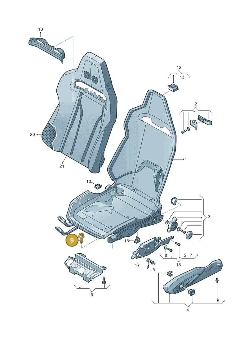 N91041301 — Audi R8 Spyder (2015-2024) diagram 872881100, position 9