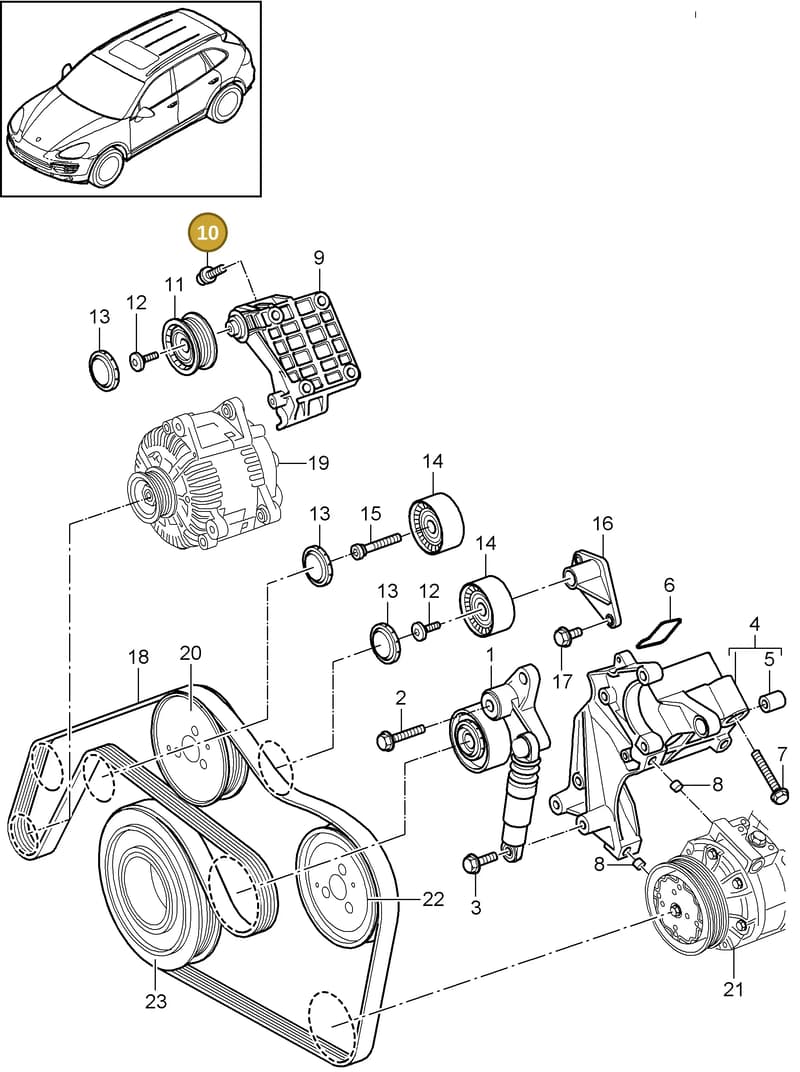 N91041301 — Porsche Cayenne (2010-2018) diagram p37102090, position 10