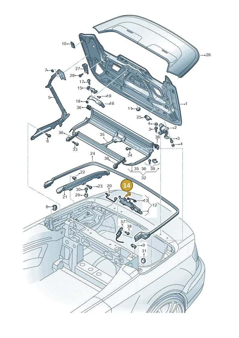 N91060001 — Audi A3 Cabriolet (2016-2020) diagram 778825500, position 14