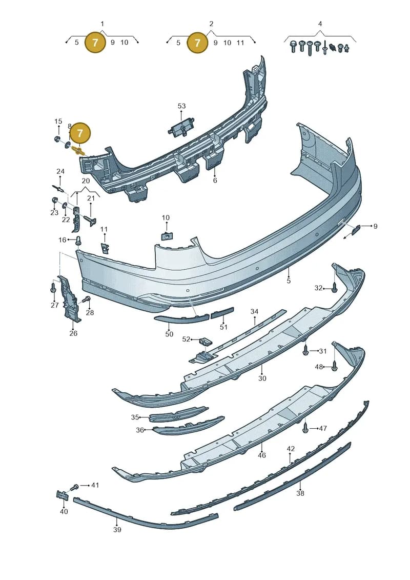 N91060901 — Audi A8 (2017-2025) diagram 838807080, position 7