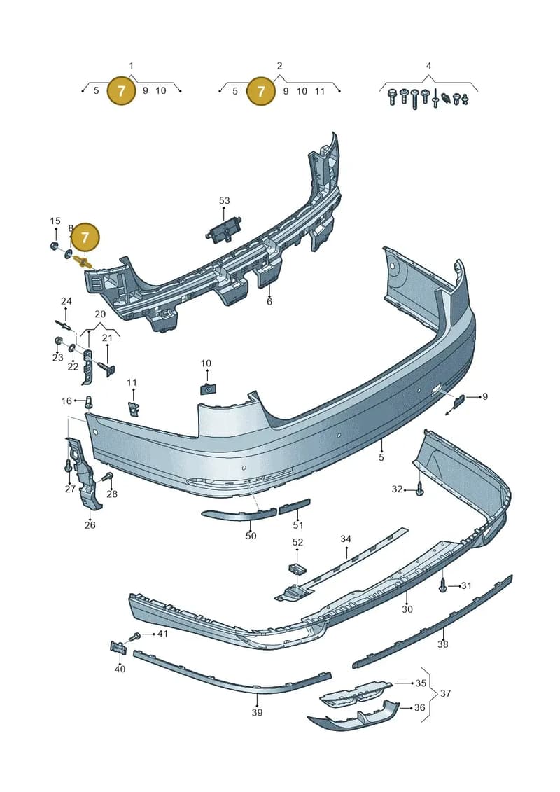 N91060901 — Audi A8 (2017-2025) diagram 838807600, position 7