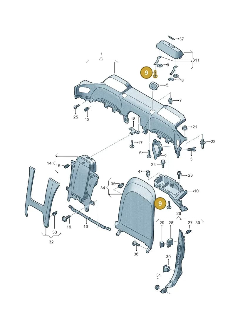 N91084101 — Audi R8 Spyder (2015-2024) diagram 872867520, position 9