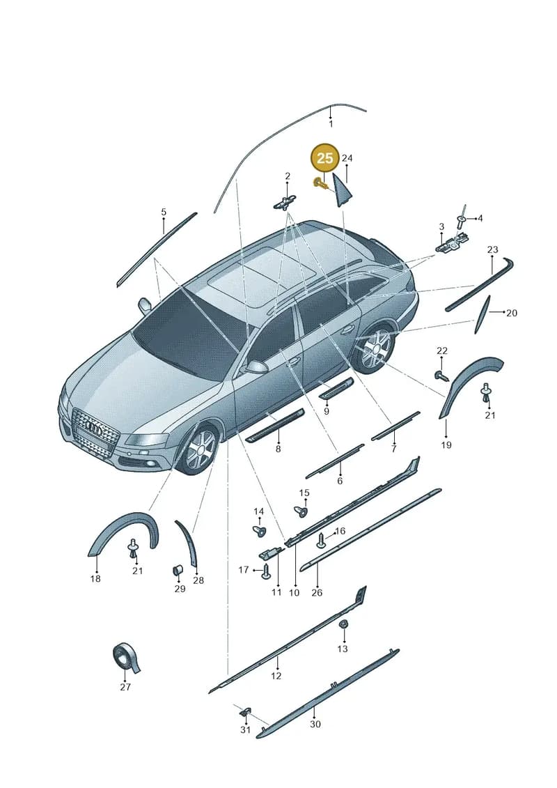 N91089801 — Audi A4 av. 2.0 tdi (2011-2015) diagram 673853100, position 25