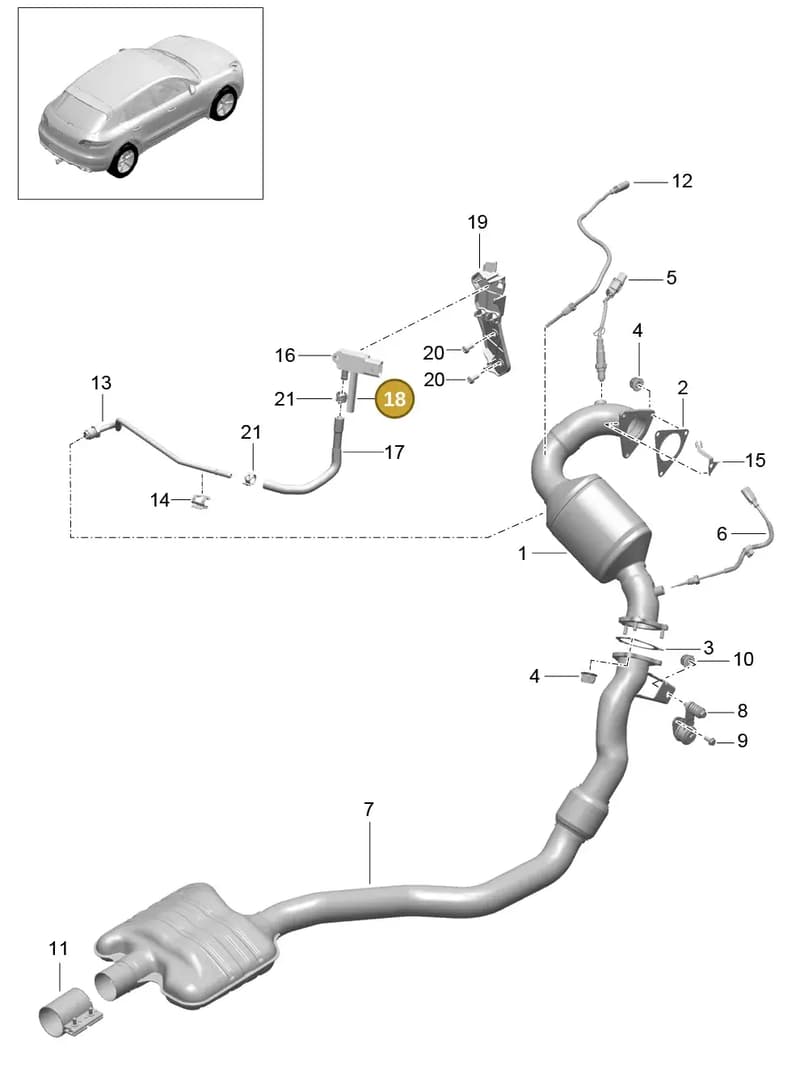 N91096034 — Porsche Macan (2013-2018) diagram p44202040, position 18