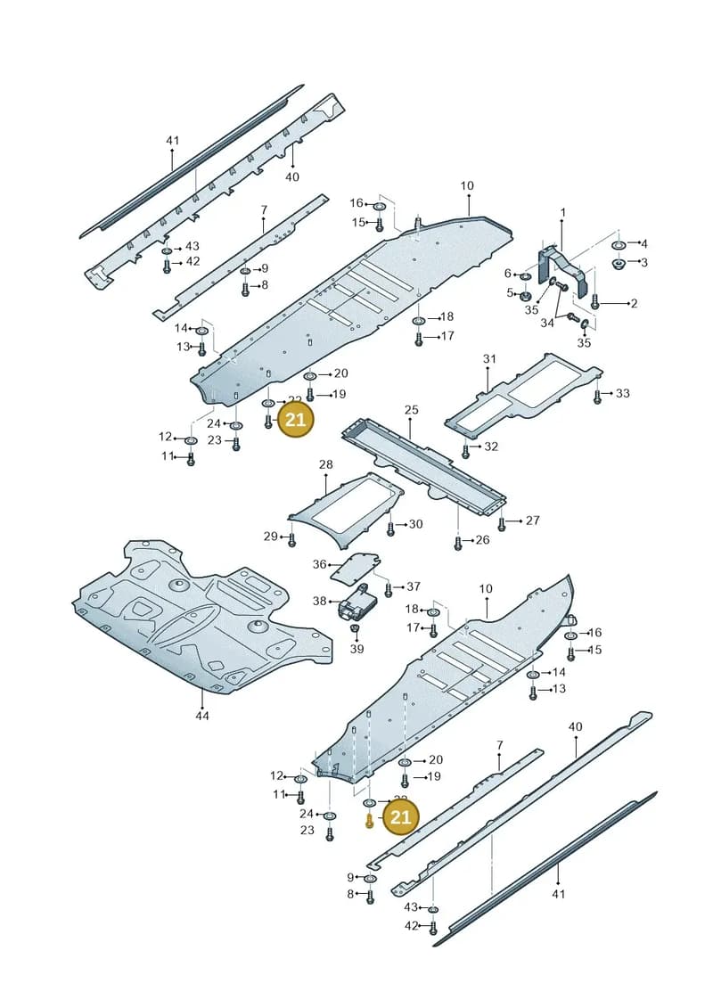 N91102102 — Audi A8 (2013-2018) diagram 696825000, position 21