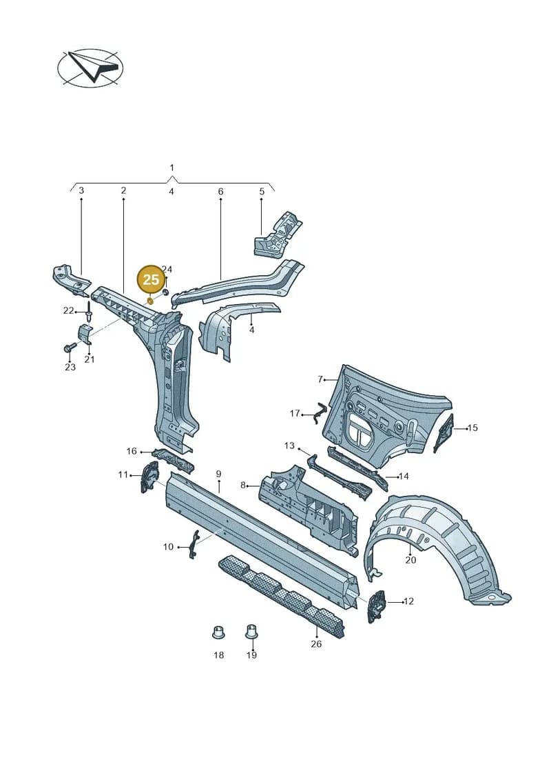 N91104401 — Audi TT RS (2016-2023) diagram 850809100, position 25