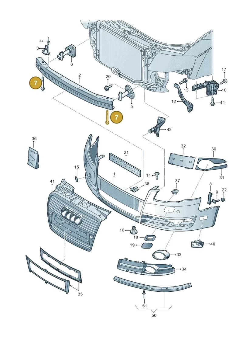 N91105801 — Audi A4/S4 Cabrio./qu. 07> (2006-) diagram 454807000, position 7