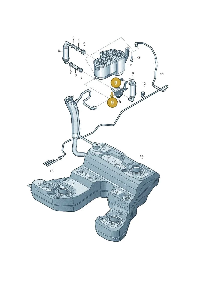 N91123502 — Audi A8 (2013-2018) diagram 696201850, position 9