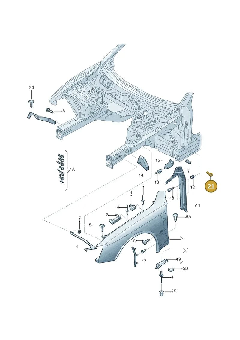 N91130001 — Audi Q5 (2009-2018) diagram 687821000, position 21